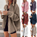 Button Shirt Jacket Women Lapel Long Sleeve Blouse