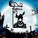 Halloween Courtyard Black Cat Witch Ghost Metal Decorations