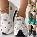 Hollow Out Canvas Shoes 6cm Heel Height Casual