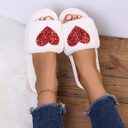 Love Sequin Slippers Winter Indoor Home Shoes Woemen