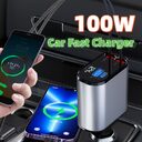 Metal Car Charger 100W Super Fast Charging Cigarette