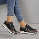 Women's Fashion Casual Printing Lace Up Round Toe