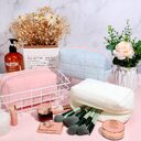 Plush Makeup Bag Checkered Cosmetic Travel Large Zipper