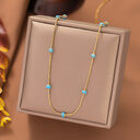 Titanium Steel Ball Drop Glaze Necklace For Women