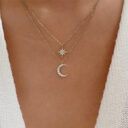 Women's S925 Sterling Silver Double Layer Twin Diamond