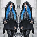 Halloween Cosplay Hoodie Women's Punk Black Long Hooded