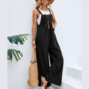 Women's Clothes Hot-selling Solid Color Casual Suspender Trousers