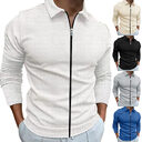 Men's Clothing Waffle Style Zipped Lapel Jacket Outdoor