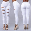 Ripped Jeans Women Skinny Trousers Casual High Waist