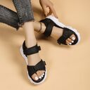 Women's Platform Round Toe Peep Velcro Casual Sandals