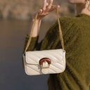 Embroidered Thread Chain Design Messenger Bag For Women