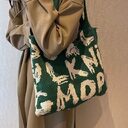 Letter Printed Knit Bag Fashion Shopping Shoulder Large