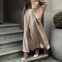 Women's Fashion Graceful Satin Long Skirt