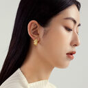 925 Sterling Silver Stud Earrings Female Plated 14k