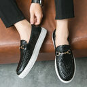 Double Pin Buckle Loafers Business Casual British Leather