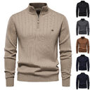 Half-zipper Pullover Sweater Men's Fashion Casual Stand Collar
