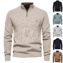 Men's Zipper Stand Collar Knitted Sweater Fashion Slim