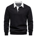 Men's Fashion Casual Versatile Long Sleeves Polo Collar