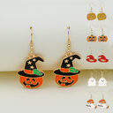Halloween Earrings Cute Pumpkin Spooky Oil Drip Alloy