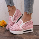 Lace Mesh Shoes Women Flats Inner Heightened Platform