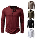 Men's Long-sleeved T-shirt Fashion Casual Solid Color Pullover