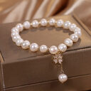 Natural Freshwater Pearl Bracelet Light Luxury Four-leaf Clover