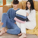 Winter Pajamas Sets Homewear Solid Color Loose Thickened