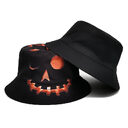 Halloween Hats Creative Cartoon Pumpkin Grimace Printed Sun-shade