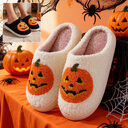 Halloween Pumpkin Cartoon Slippers Warm Winter Men