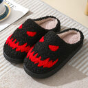 Halloween Skull Cartoon Print Slippers Warm Winter