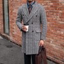Retro High-quality Wool Plaid Polo Coat