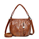 Retro Pleated Design Bucket Bag Fashion All-match Shoulder