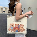 Cute Bear Printed Canvas Bag Women All-match Shoulder