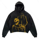 Punk Design Printed Hoodie Fashion Large Gothic Long