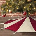 Christmas Tree Bottom Decoration Red And White Tassel