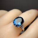 London Blue Topaz Ring Dark Noble 925 Silver