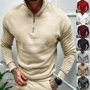 Solid Color Zipper Sweatshirt Men's Autumn And Winter