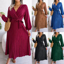 Fashion Elegant Cross Pleated Maxi Dress