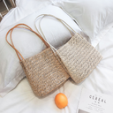 Bag straw woven fashion women shoulder tote handmade