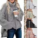 Women's Fashion Casual Turtleneck Pullover Loose-fitting Long Sleeves