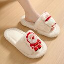 Christmas Shoes Ins Santa Claus Open-toe Cotton Slippers
