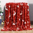 Christmas Elk Snowman Santa Claus Print Blanket Winter