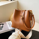 French Minority Design Simple Wide Shoulder Strap Bucket