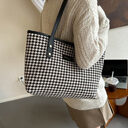 Houndstooth Shoulder Bag Winter Fashion Commuting Handbags WOmen
