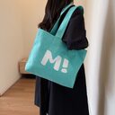 Letter Printed Shouder Bags Canvas Totes For Women