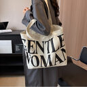 Large Capacity Canvas Bag Women Letter Printed Shoulder