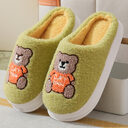 Lovely Cartoon Bear Woolen Slippers For Women Winter