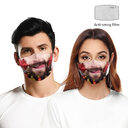 Christmas Beard Digital Printing Face Creative Double-layer Dust