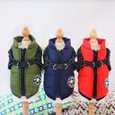 Waterproof Dog Clothes Winter Coat With Harness Warm
