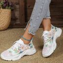 Flyknit Casual New Running 3D Printed Flowers Slip-on